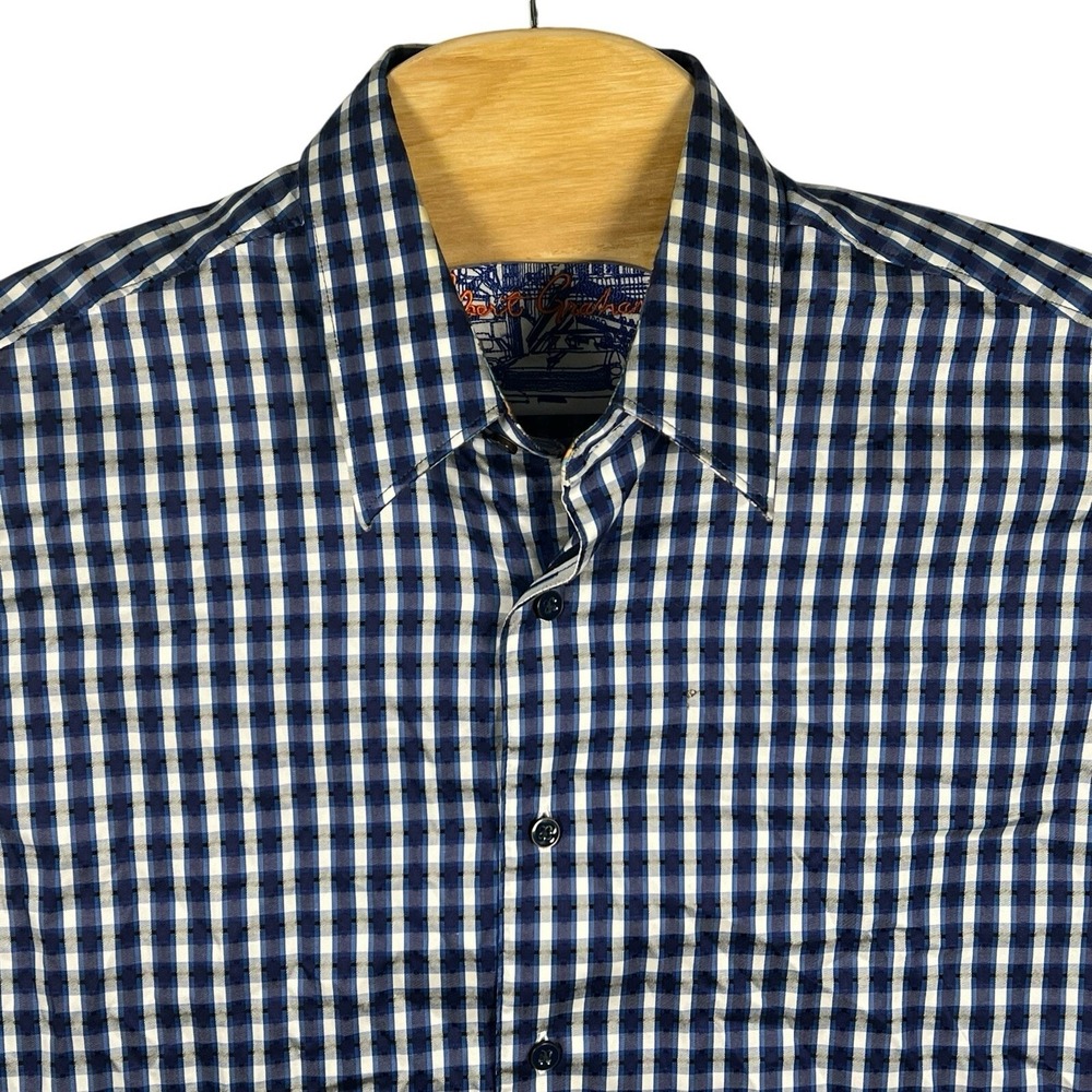 Robert Graham Tailored Fit Men Medium Cotton Long Sleeve Button Up Shirt - Picture 1 of 10